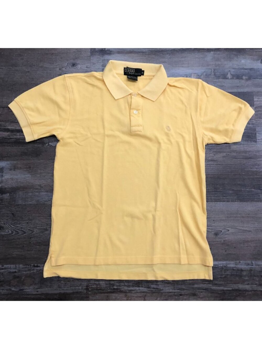 Polo Ralph Lauren Mens Medium Yellow Short Sleeve Cotton Polo Shirt